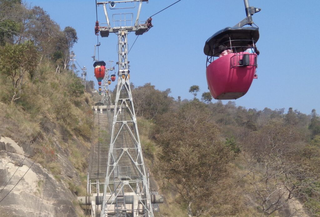 Cable car journey to Mansa devi temple atop the Hill