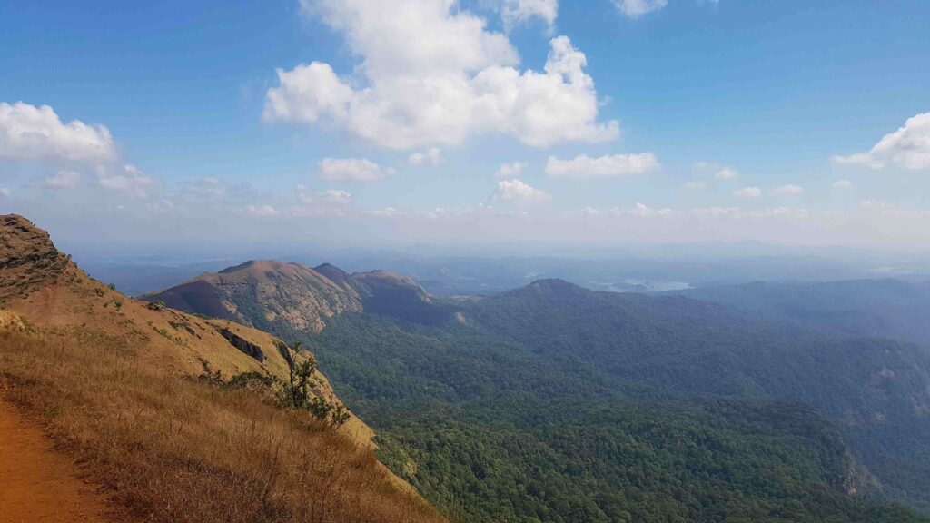 Wide left-side view of the Western Ghats valley from the Kudajadri ridge